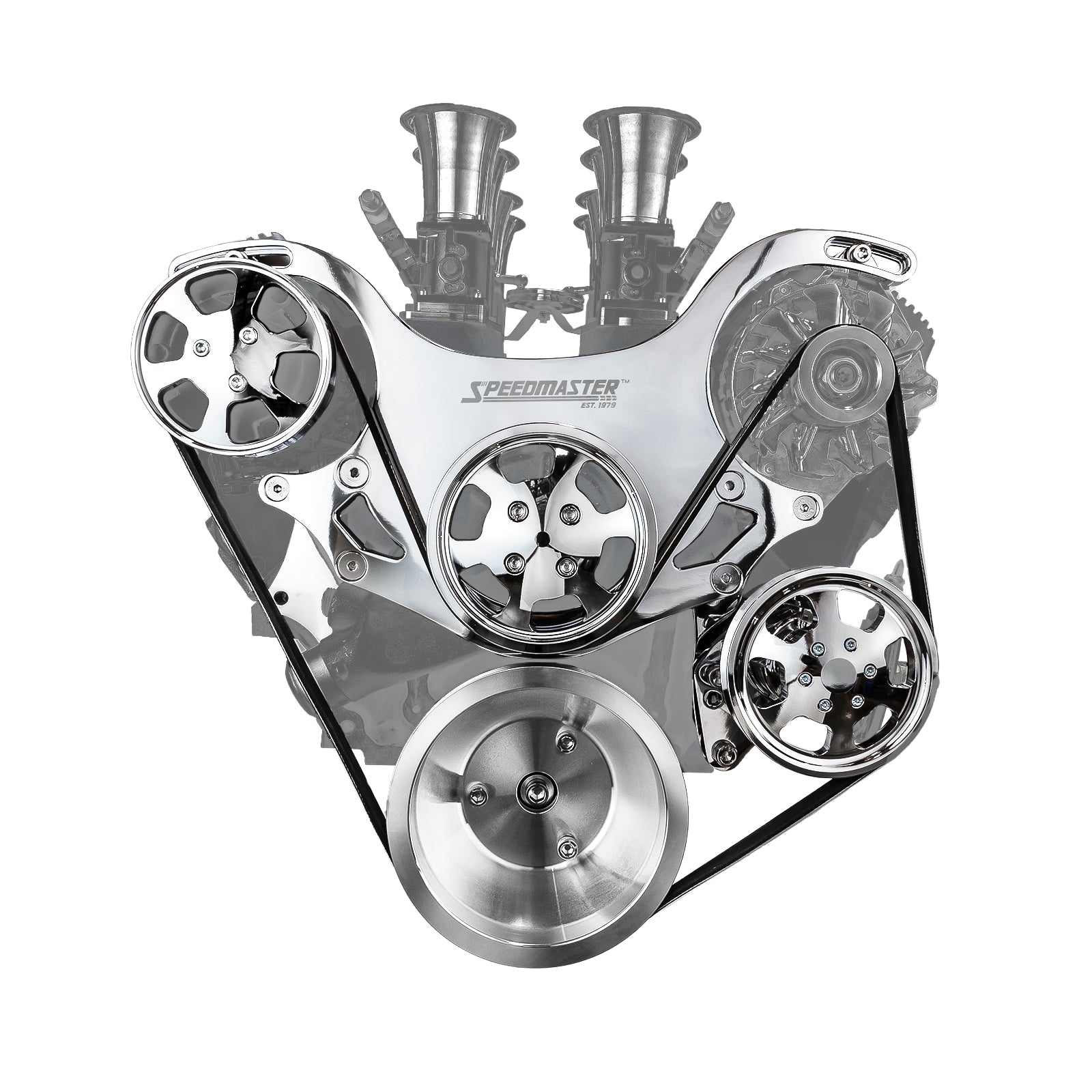 Eddie Motorsports S-Drive Complete Serpentine Pulley Drive System Matte Black Big Block Chevy