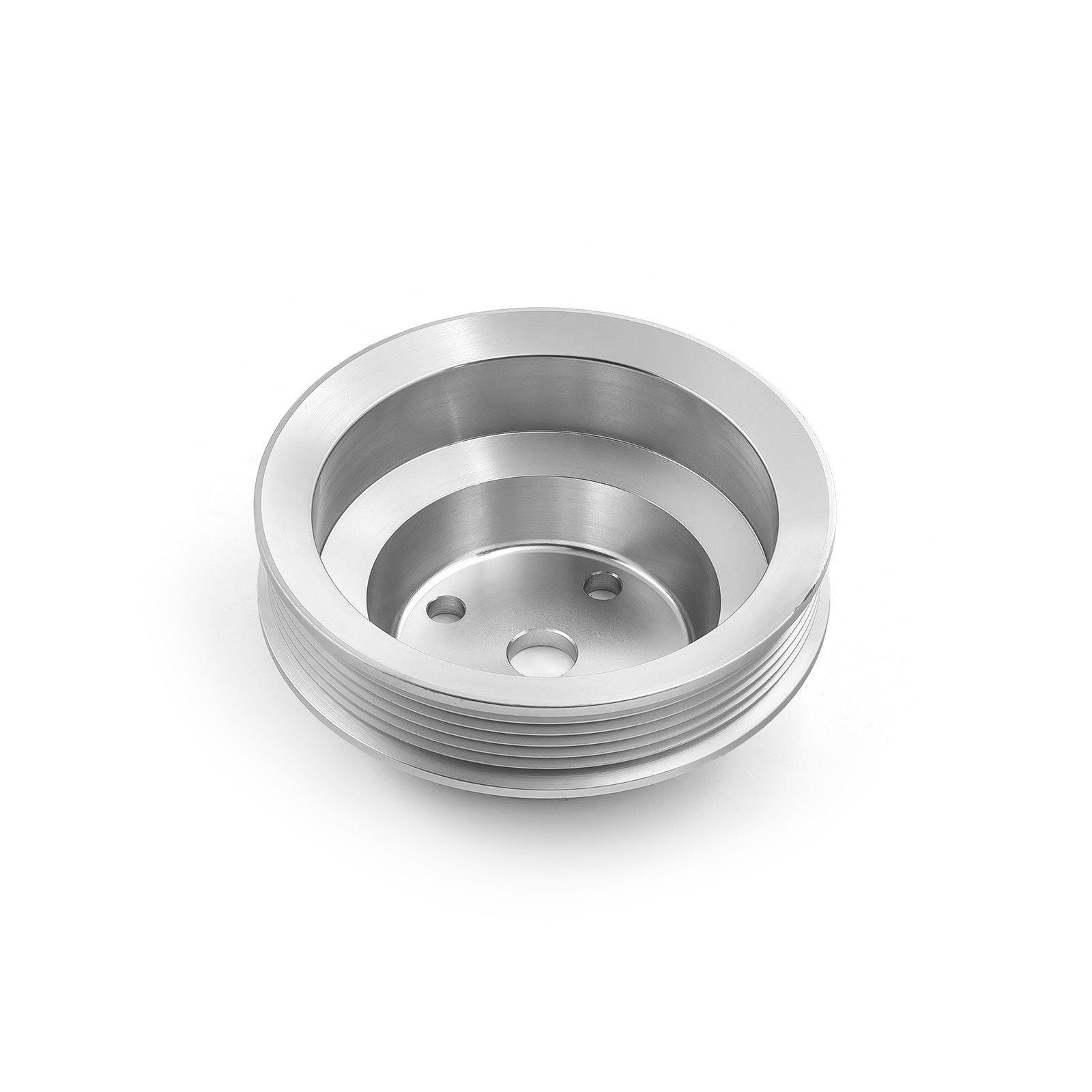 Billet Aluminum Long Water Pump 3-Groove Crank Pulley For Chevy SBC 350 – Deep Groove Design