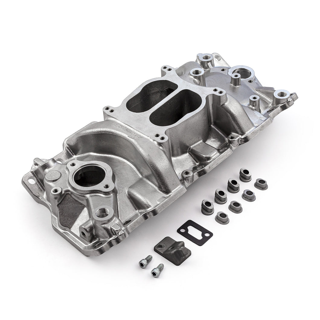 Chevy SBC 350 1957-95 (Non EGR) LowRise Aluminum Intake Manifold [Polished]