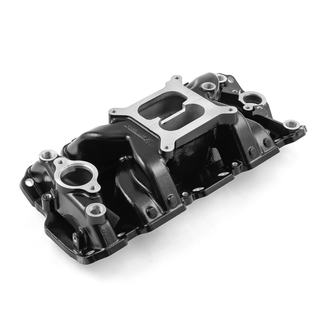 Chevy SBC 350 1957-95 MidRise Air Aluminum Intake Manifold [Black]