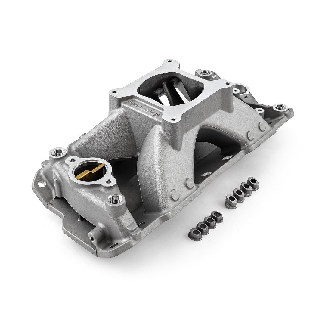 Chevy SBC 350 1957-95 HiRise Aluminum Intake Manifold [Satin]
