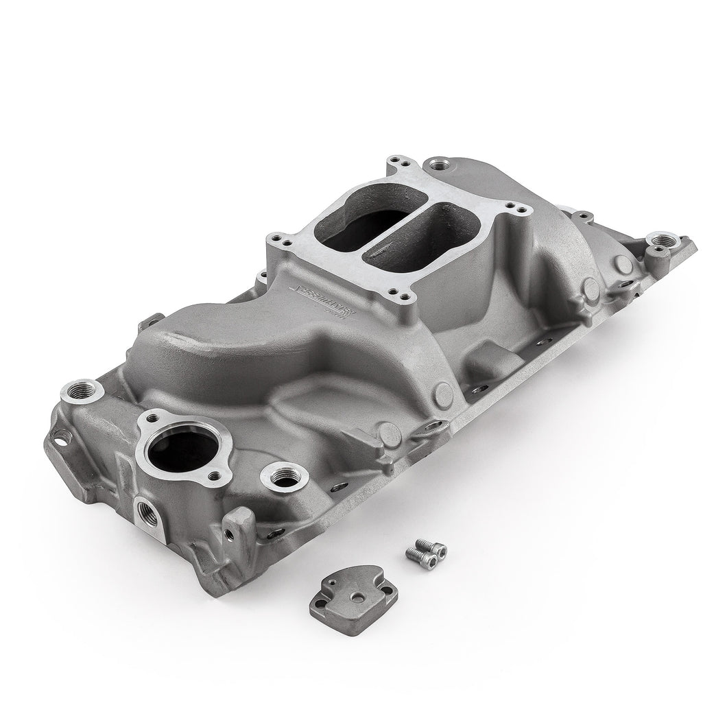 Chevy BBC 454 Oval Port LowRise Aluminum Intake Manifold [Satin]