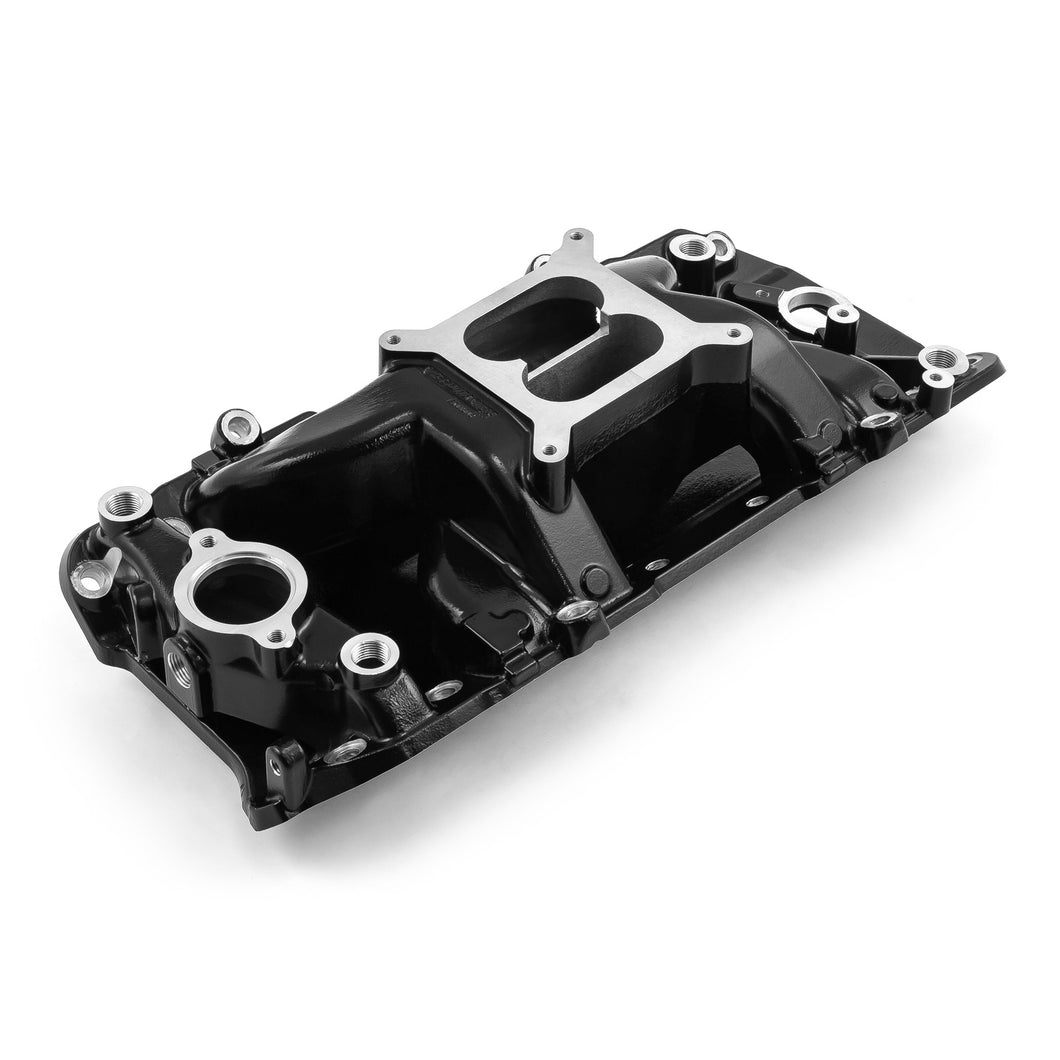Chevy BBC 454 Oval Port MidRise Air Aluminum Intake Manifold [Black]
