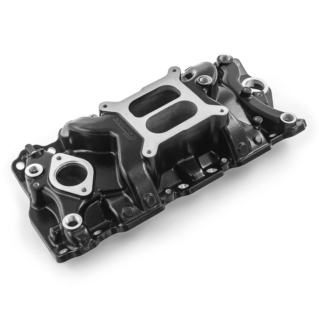 Chevy SBC 350 1957-95 (Non EGR) LowRise+ Aluminum Intake Manifold [Black]