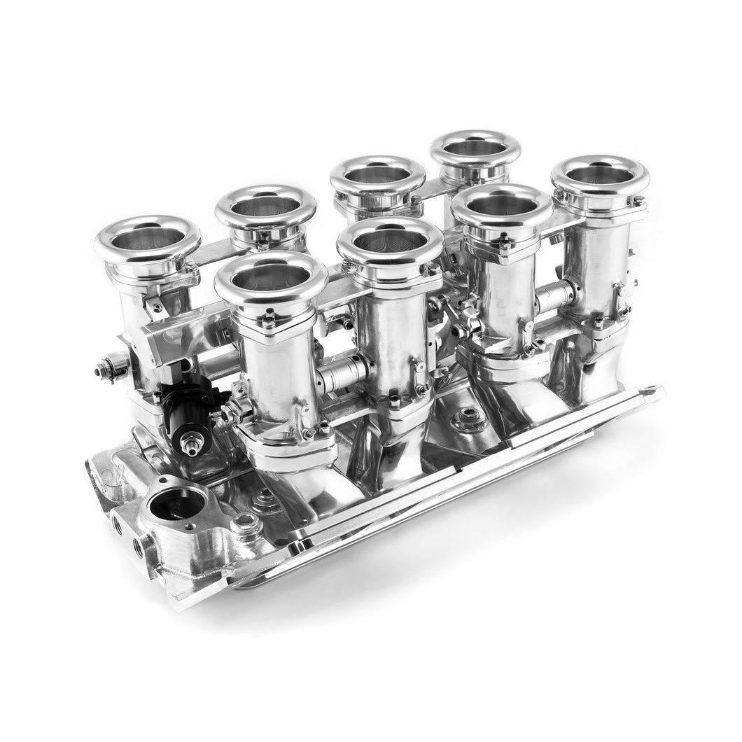 Chevy BBC 454 Downdraft 8 Stack EFI Intake Manifold System Complete Polished
