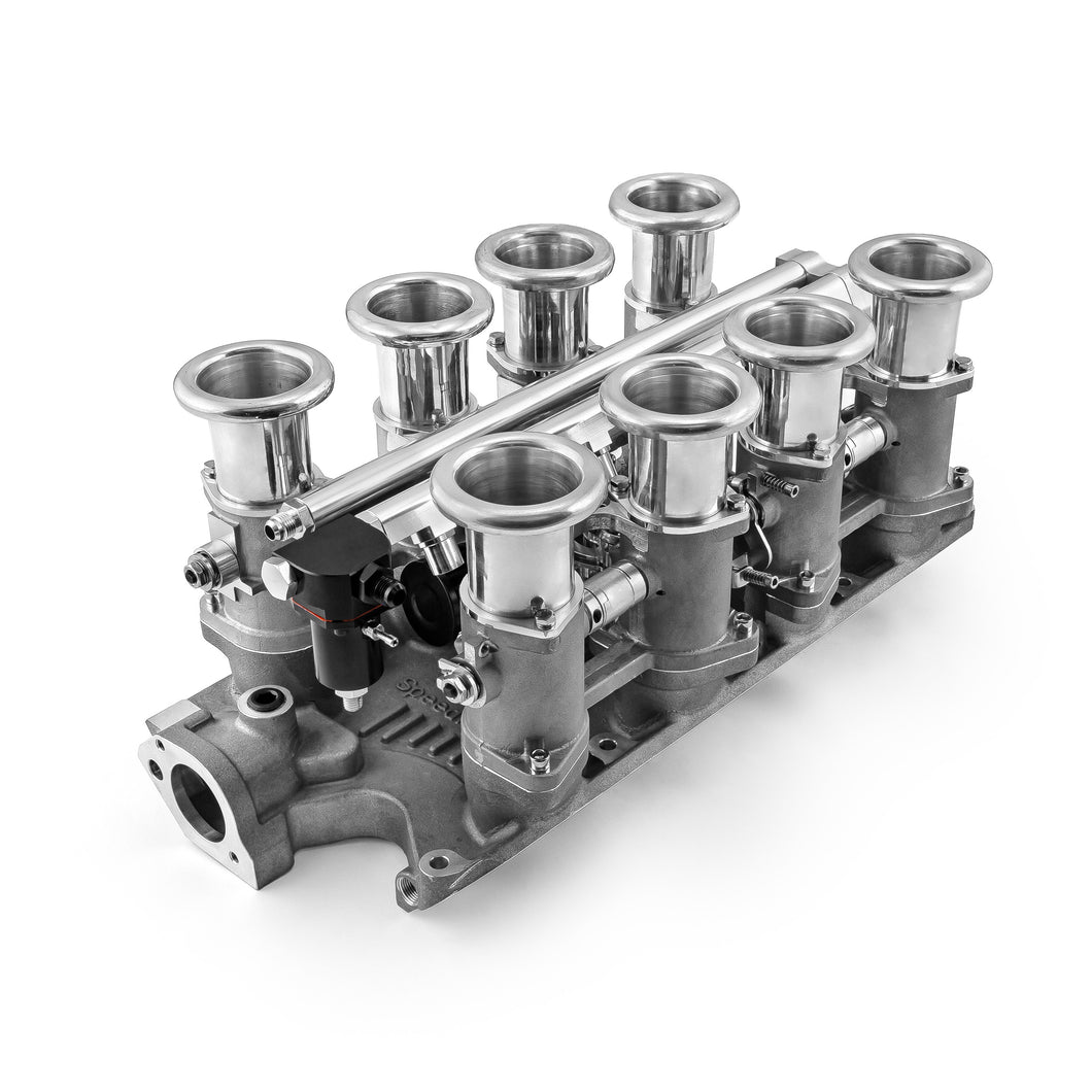 Ford 351W Windsor Downdraft 8 Stack EFI Intake Manifold System Complete Satin