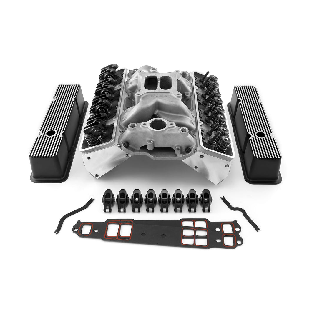 Chevy SBC 350 Straight Cylinder Head Top End Engine Combo Kit [Hydraulic Roller Tappet]