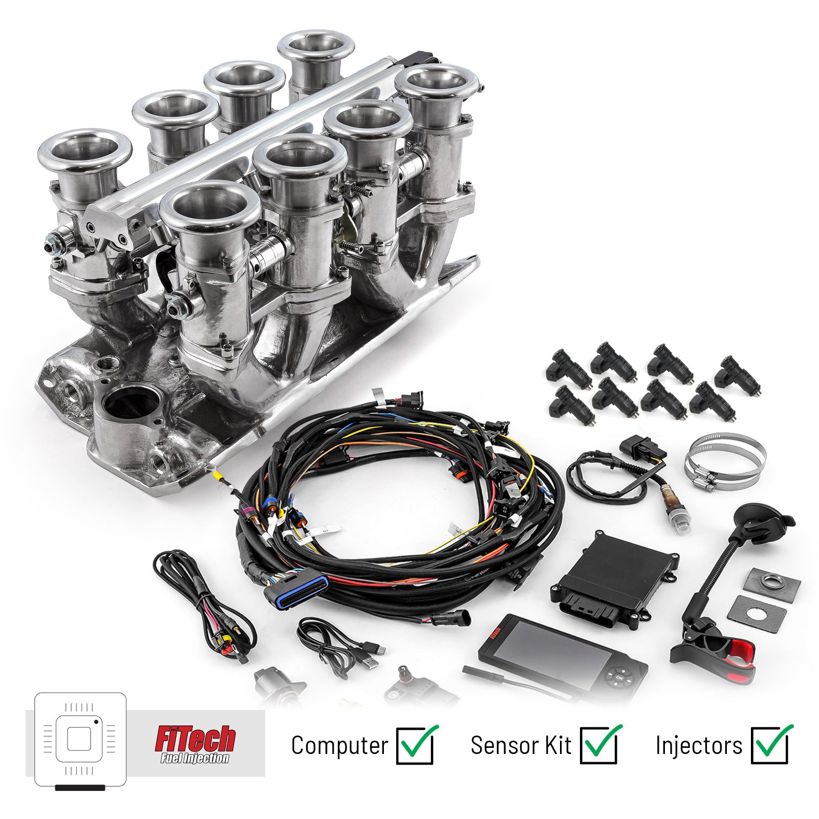 Chevy SBC 350 Downdraft + FiTech Ultra EFI Fuel Injection System [Poli ...