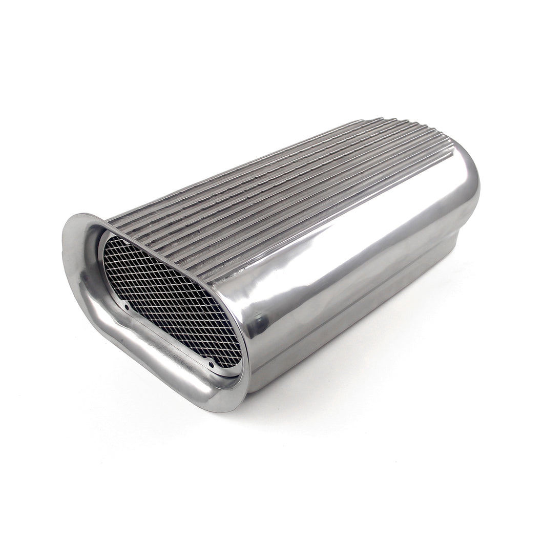 Polished Aluminum Dual Carburetor Hilborn Style Hood Scoop