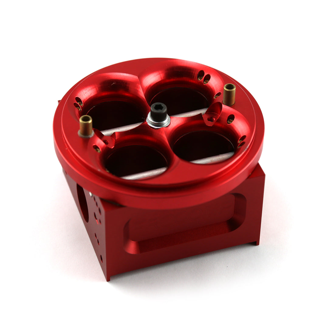 4 Barrel Billet Aluminum Carburetor Main Body - 4150 Double Pumper [Red]