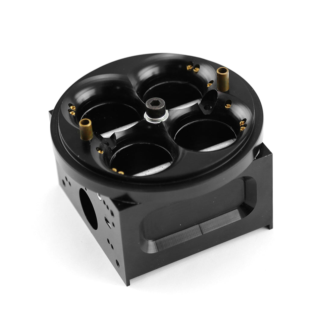 4 Barrel Billet Aluminum Carburetor Main Body - 4150 Double Pumper [Black]
