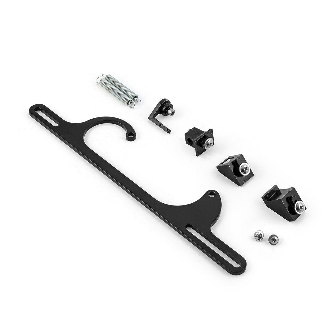 Carburetor Throttle Cable Bracket Kit w/ Return Springs - Billet Black