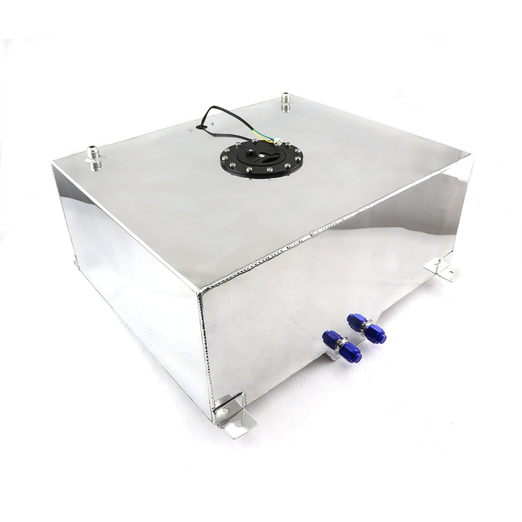 20 Gallon / 76 Litre Lightweight Polished Aluminum Fuel Cell w/ Sender