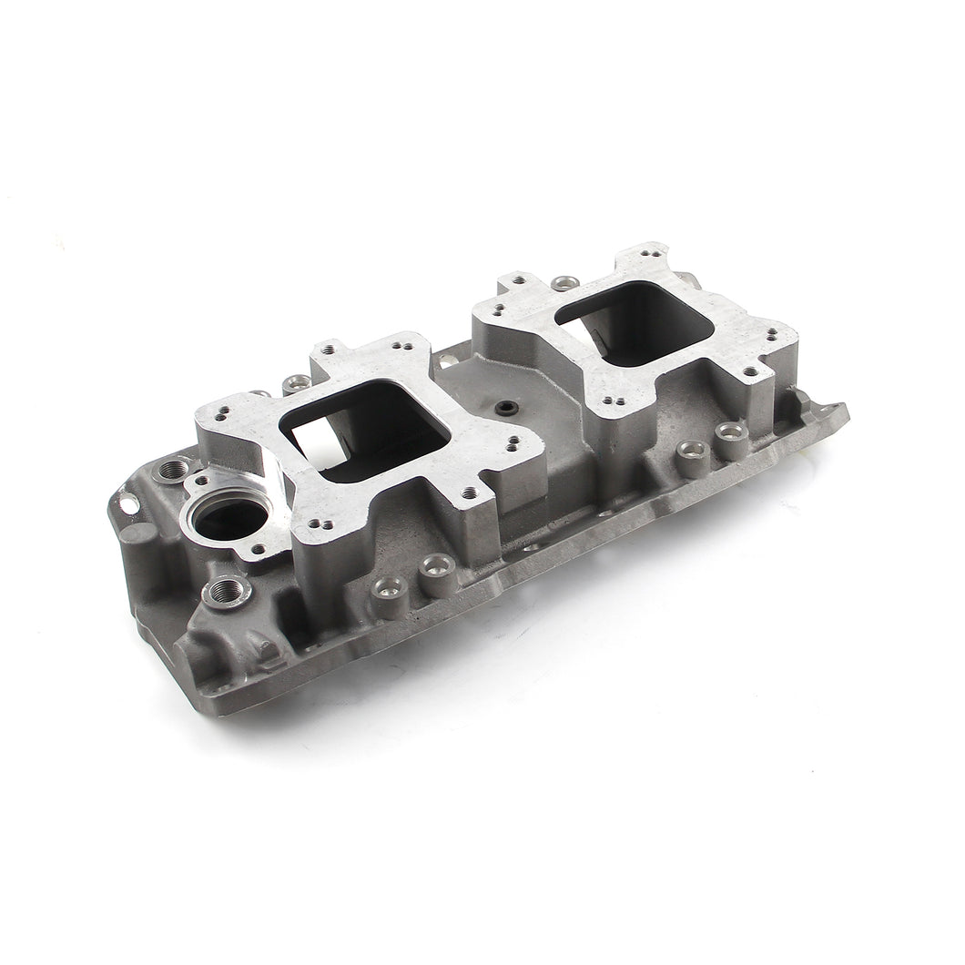 Chevy SBC 350 MidRise Twin Intake Manifold [Satin]