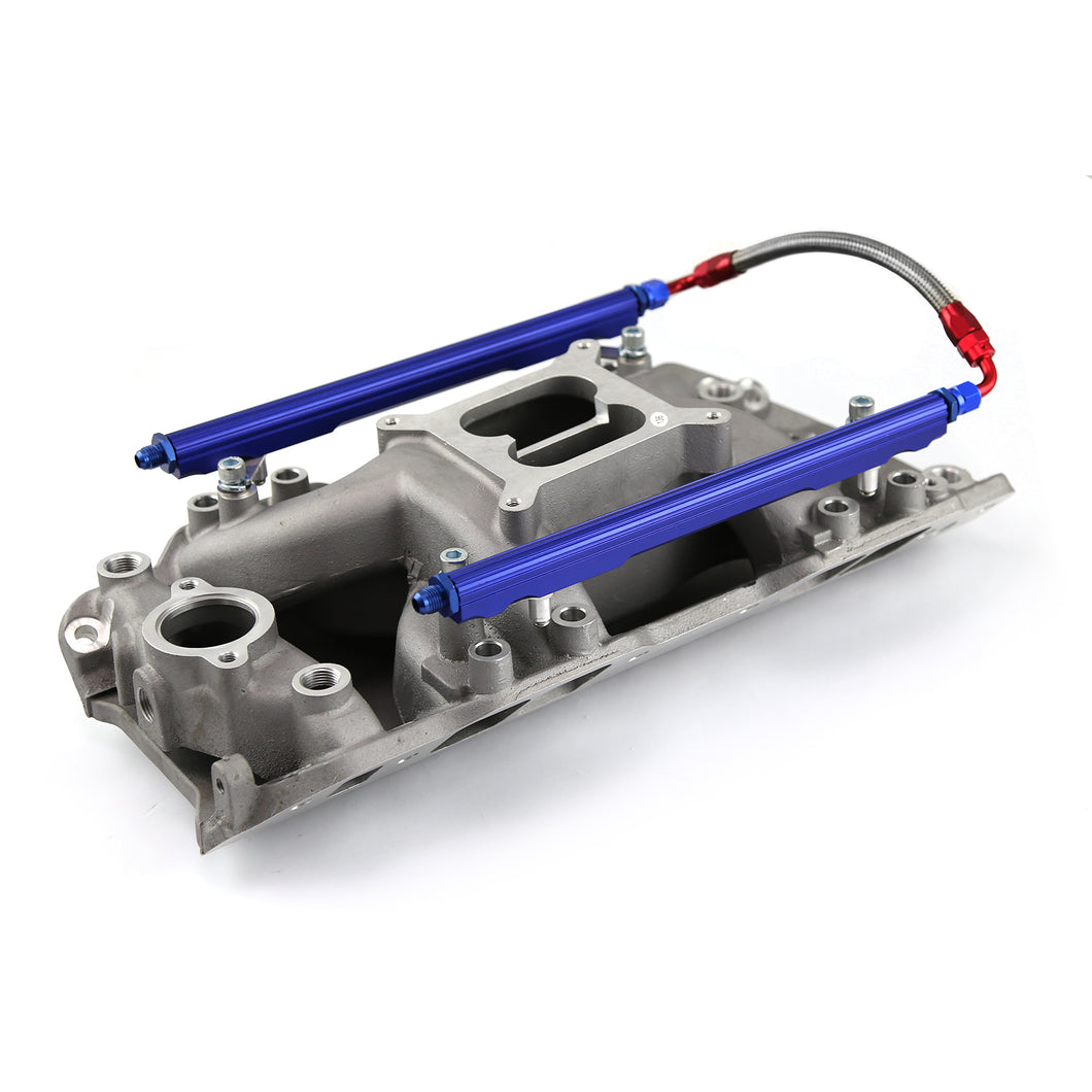 Chevy BBC 454 Rect Port Eliminator w/Inj Ports & Fuel Rails Intake Manifold