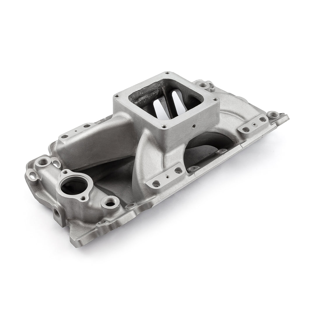 Chevy BBC 454 Rect Port Dominator w/Inj Ports High Rise Intake Manifold Satin