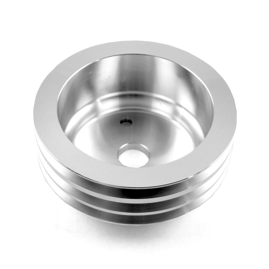 Chevy SBC 350 Billet Aluminum Short Water Pump Swp 3 Groove Crank Pulley
