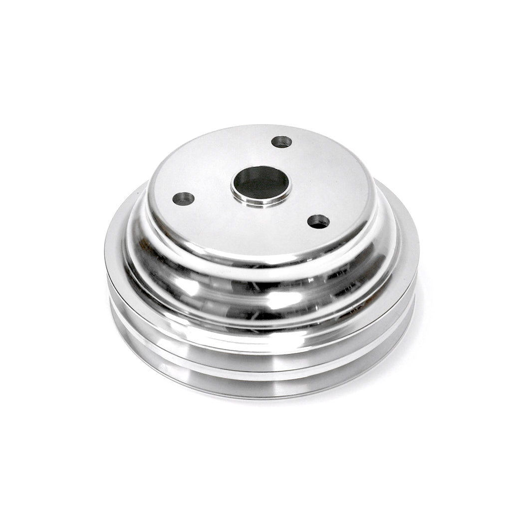 Chevy SBC 350 Billet Aluminum Long Water Pump Lwp 2 Groove Crank Pulley