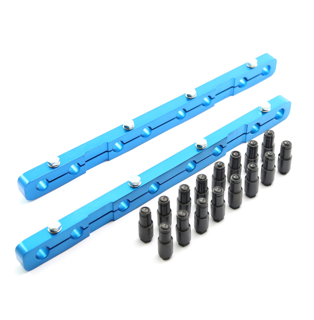 Oldsmobile 400 425 455 Rocker Stud Girdle Kit Blue With Polylock Nuts [OEM Head]