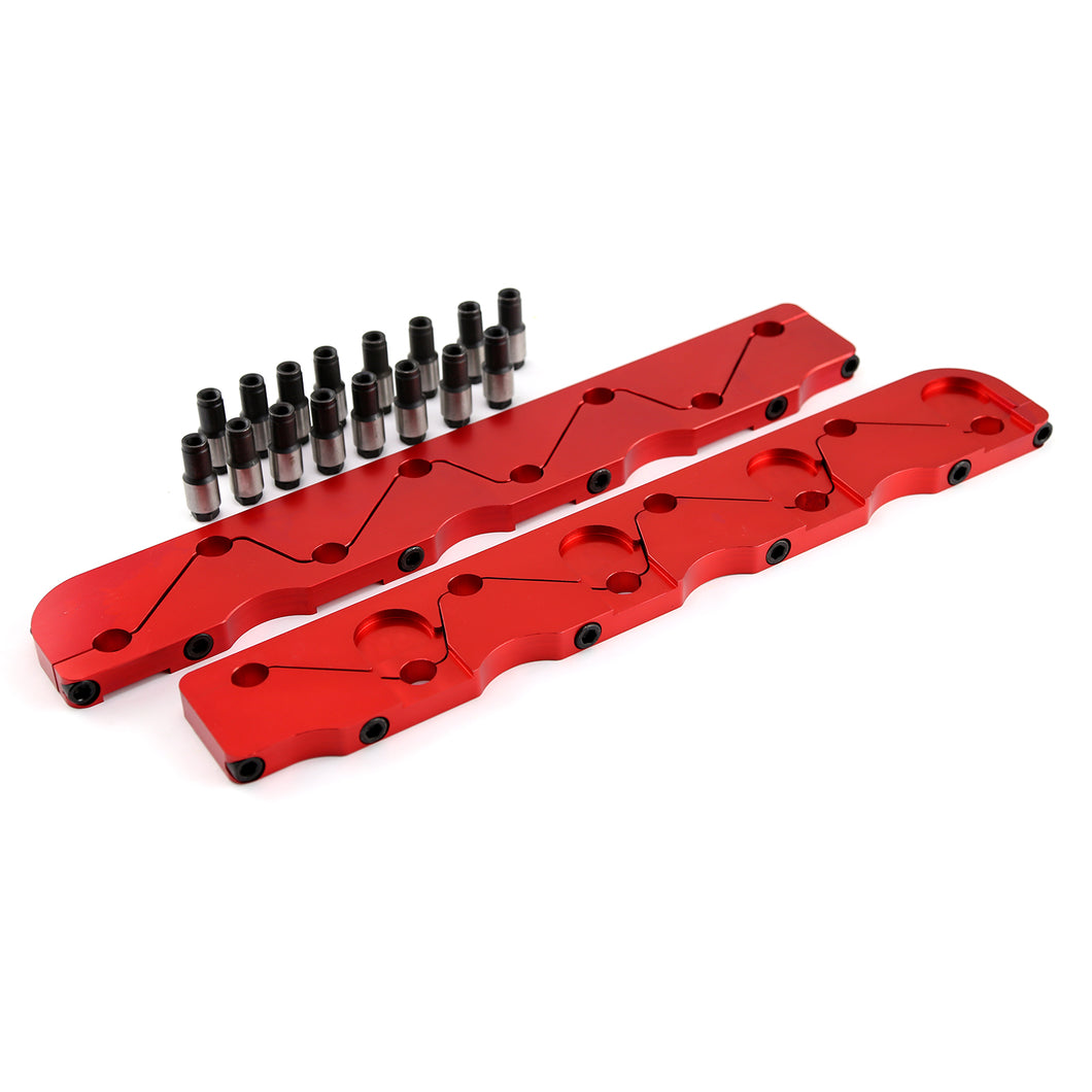 Chevy BBC 454 Rocker Stud Girdle Kit Red With 7/16