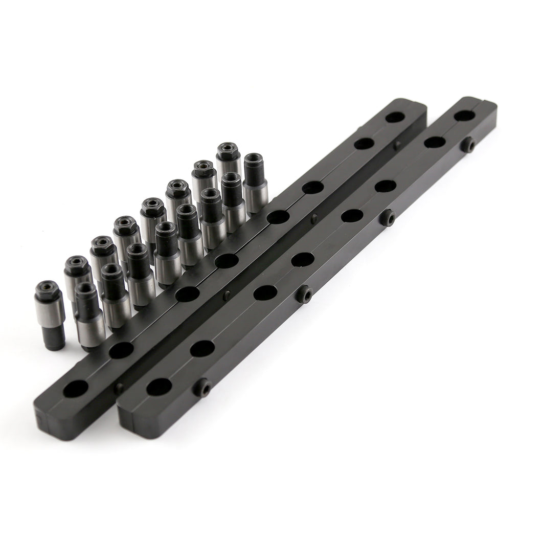 Chevy SBC 350 Rocker Stud Girdle Kit Black With 3/8