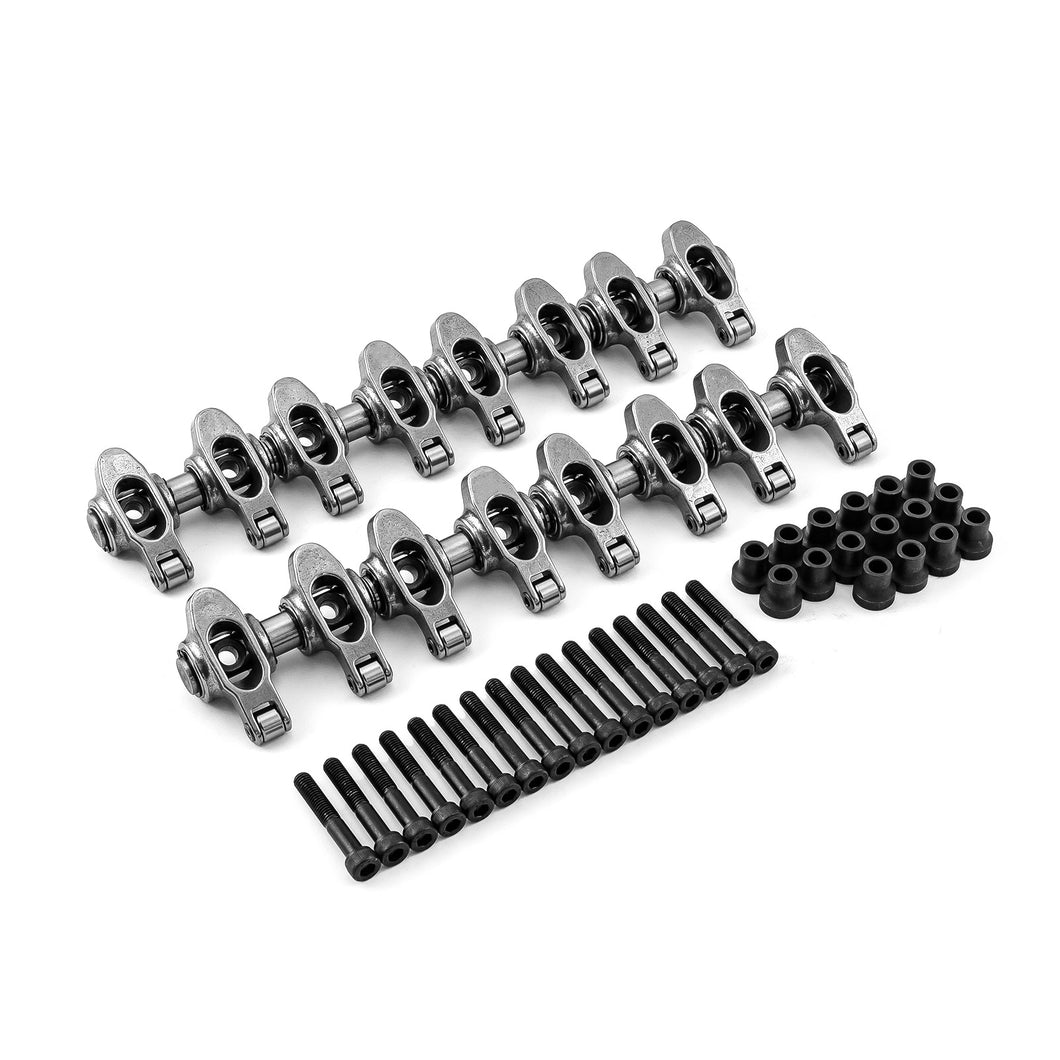 Chevy LS 1.8 - Non Adjustable Stainless Steel Roller Rockers & Pedestals & Bolts
