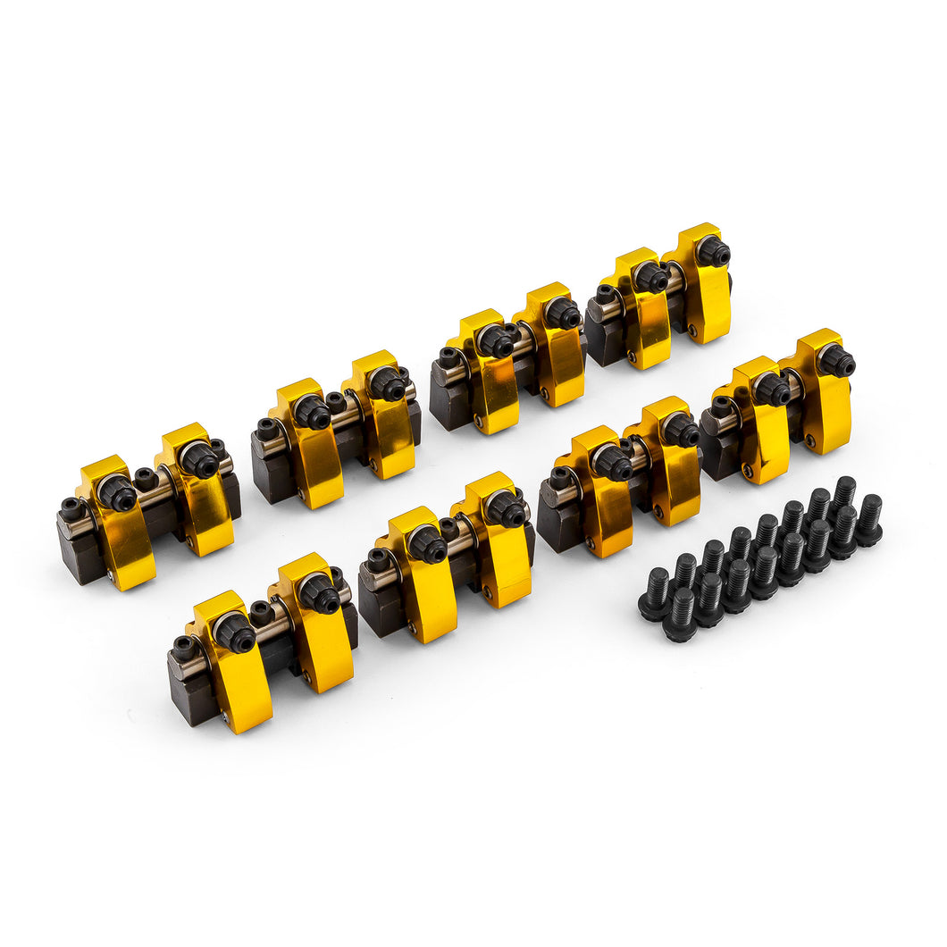 Chevy SBC 350 1.5 Ratio Alum Shaft Mount Roller Rocker Arm Set -Zero Offset