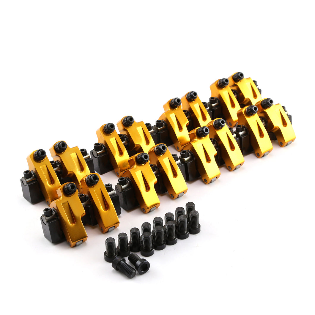 Chevy SBC 350 15 Degree 1.6 Shaft Mount Roller Rocker Arms .450 Int .180 Exh.