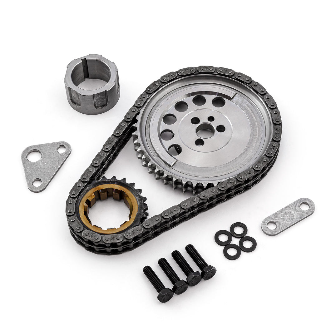 Chevy GM LS3 Double Roller 9 Keyway Billet Steel Timing Chain Kit