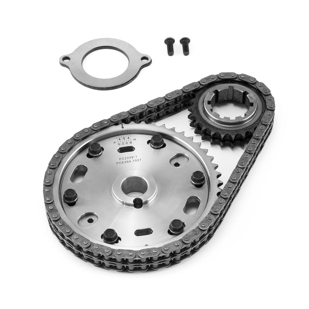 Ford 302 351C Cleveland Double Roller Adjustable Billet Steel Timing Chain Kit