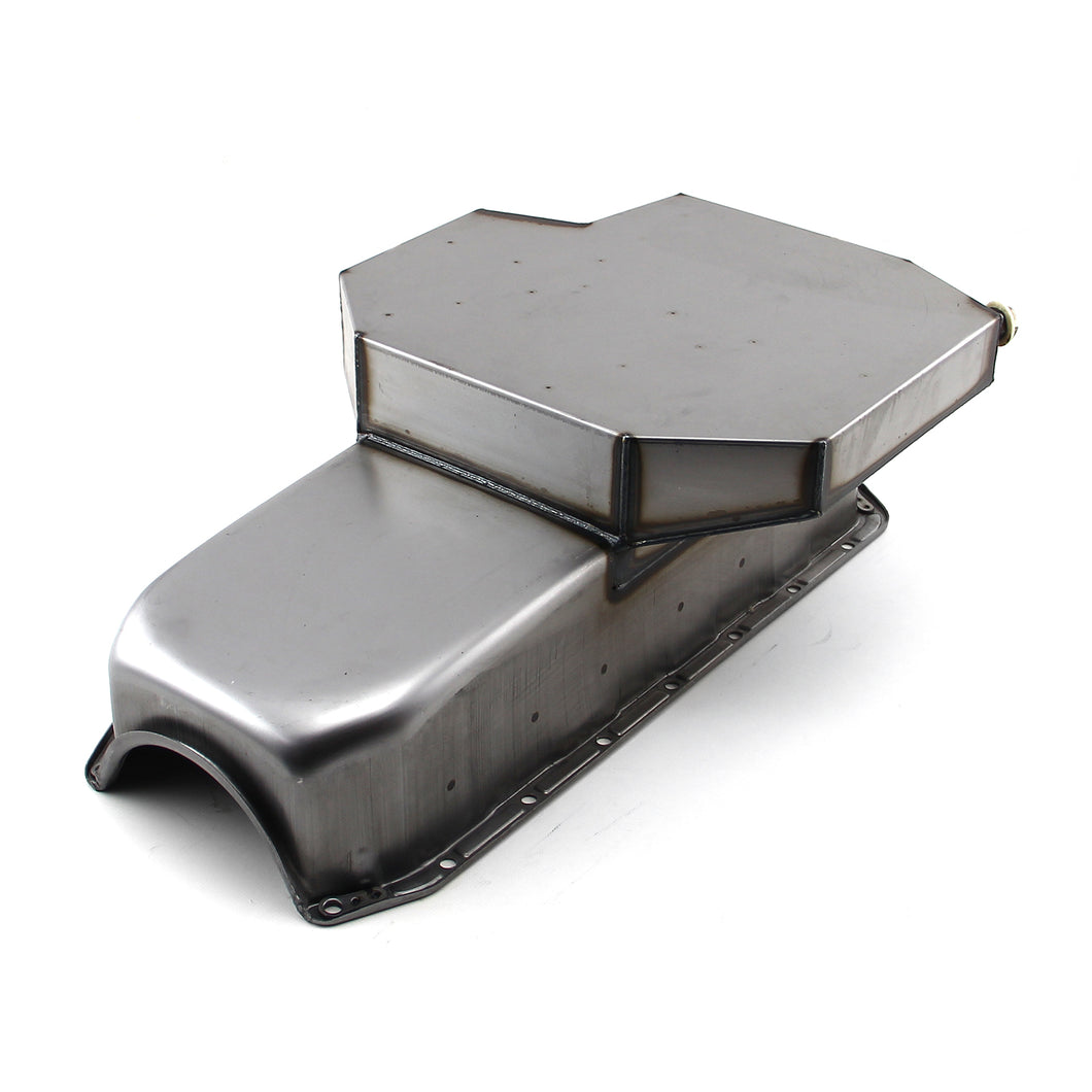 Chevy SBC 350 2Pcs Rms 1955-79 D/Side 7Qt Champion Rear Sump Oil Pan [Natural]
