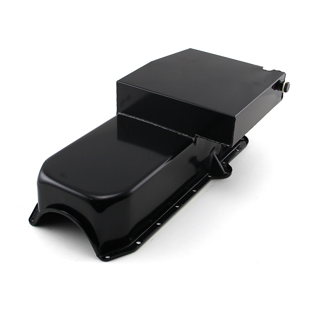 Chevy SBC 350 2Pcs Rms 1980-85 P/Side 7Qt Circle Track Oil Pan [Black]