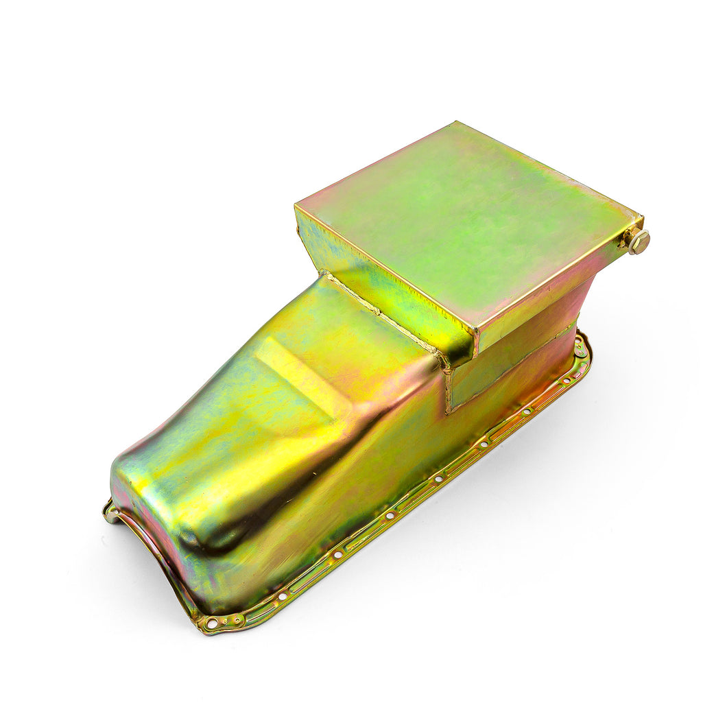 Chevy SBC 350 2Pcs Rms 1955-79 D/Side 7Qt Drag Rear Sump Oil Pan [Zinc]