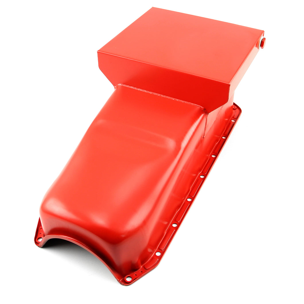 Chevy SBC 350 2Pcs Rms 1955-79 D/Side 7Qt Drag Rear Sump Oil Pan [Orange]