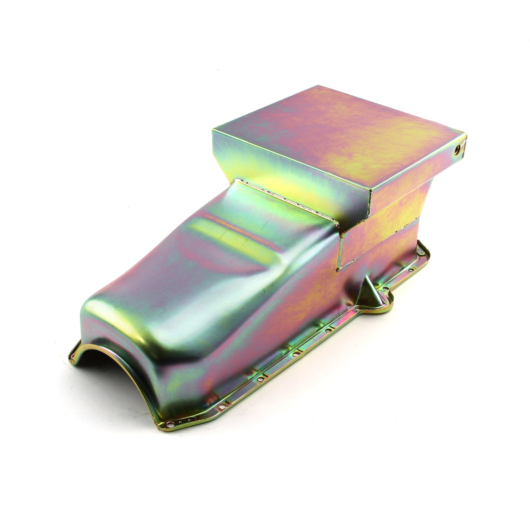 Chevy SBC 350 2Pcs Rms 1980-85 P/Side 7Qt Drag Rear Sump Oil Pan [Zinc]