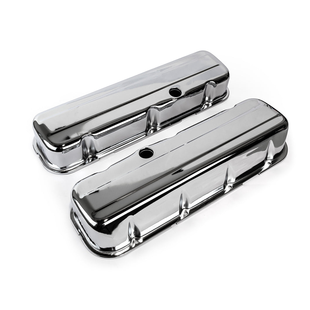 Chevy BBC 454 Chrome Valve Covers - Tall w/ Hole