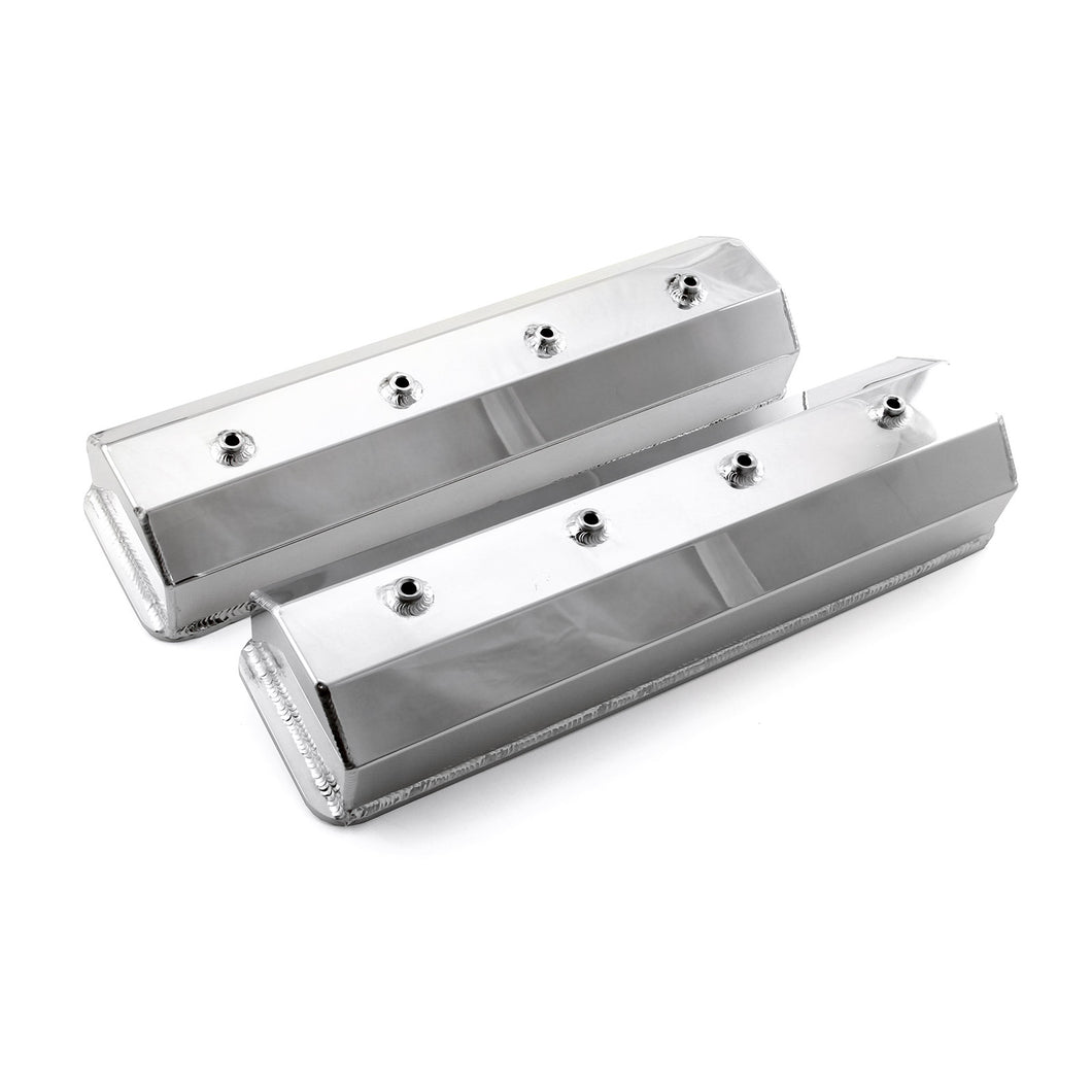 Chevy SBC 350 Vortec Center Bolt Fabricated Valve Covers Satin Tall w/o Hole
