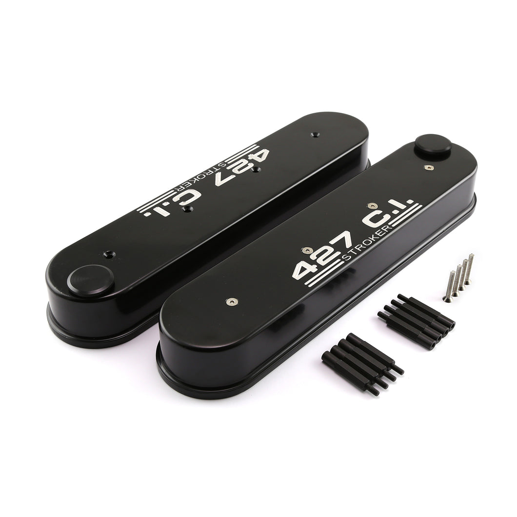 Chevy Ls1 Ls2 Ls3 Ls6 Ls7 Black 427Ci Aluminum Valve Covers - w/o Coil Mounts