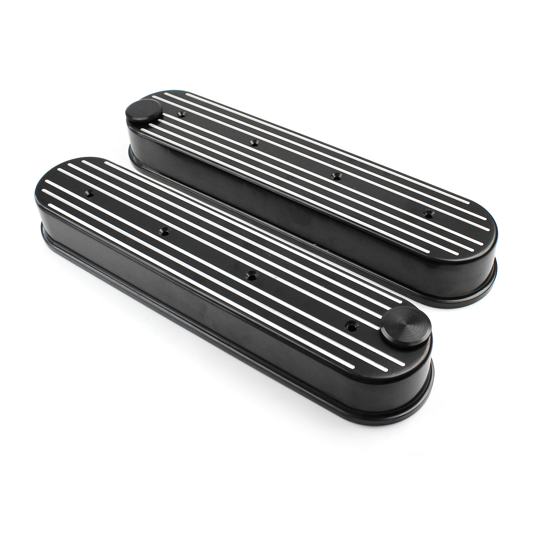 Chevy Ls1 Ls2 Ls3 Ls6 Ls7 Black Ball Milled Valve Covers - W/O Coil Mounts