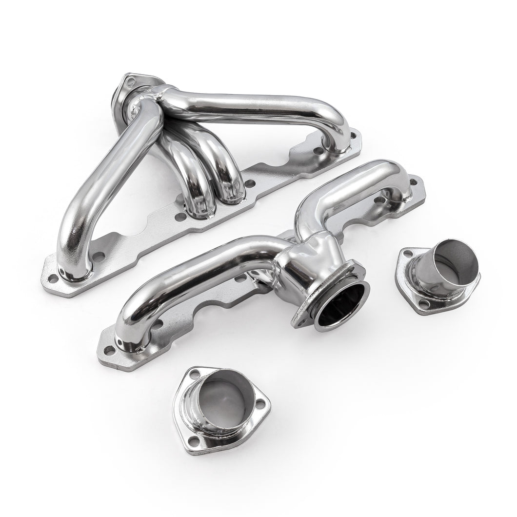 Chevy SBC 350 1955-57 Tri-5 Shorty Ceramic Headers Straight Plug Heads