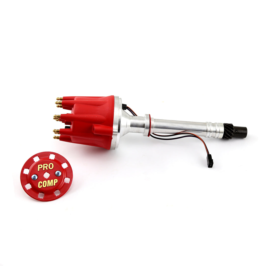 Chevy SBC 350 BBC 454 8000 Series Pro Billet Distributor [Red Screw-on]