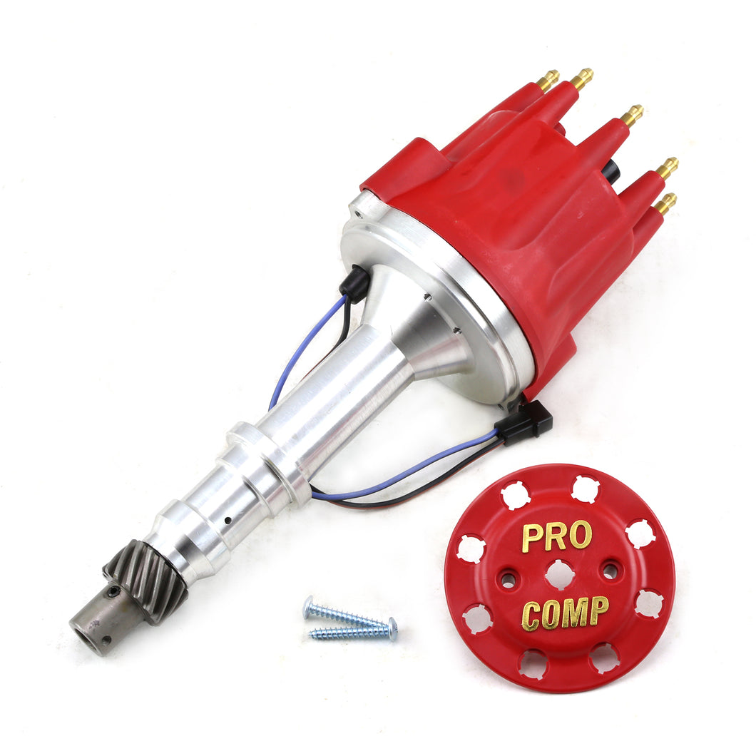 Pontiac 326 400 455 8000 Series Pro Billet Distributor [Red Screw-on]