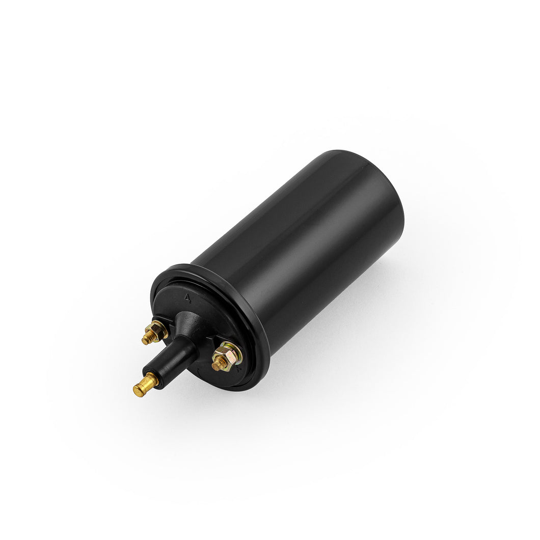 12V Electronic Round Oil Filled Male Round Canister Ignition Coil Black