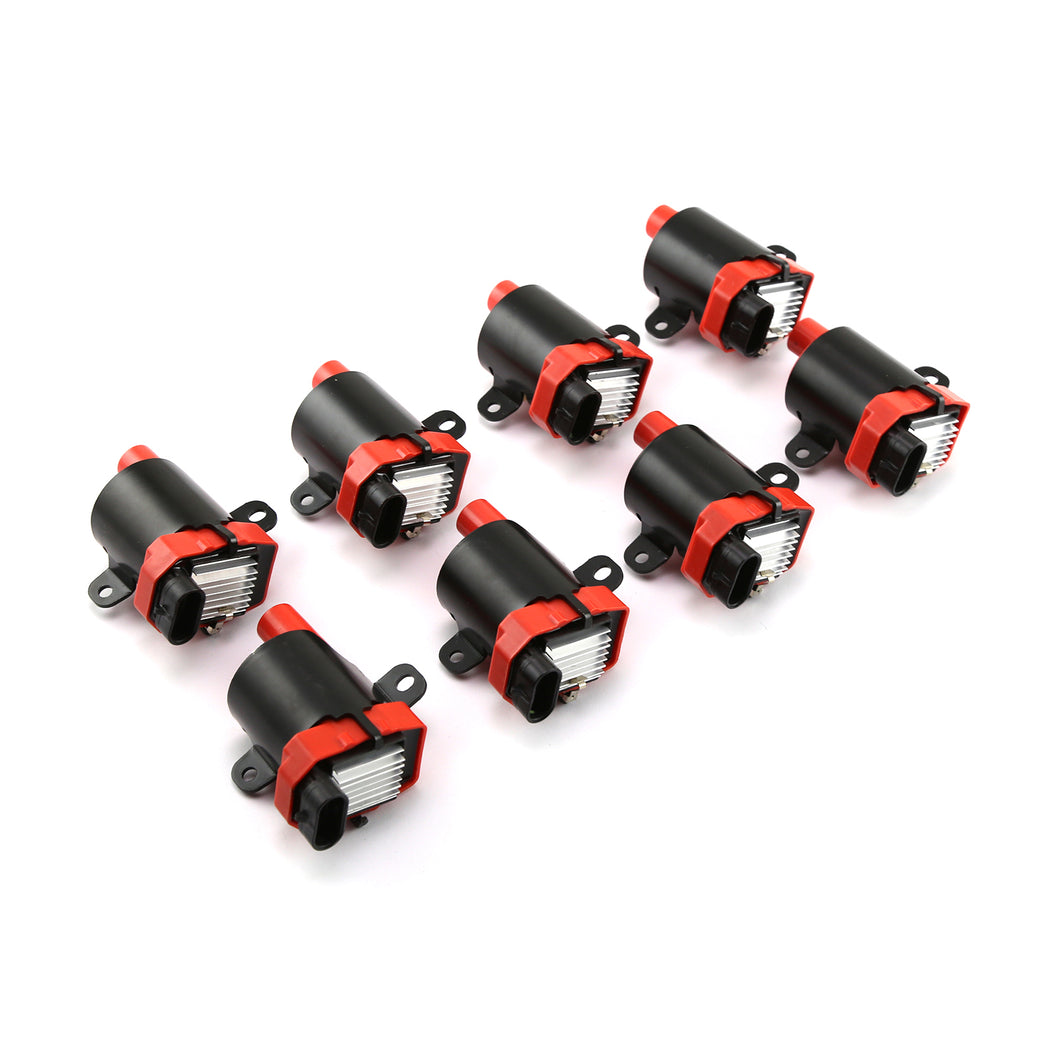 Chevy Gm LS1 LS6 12V High Output E-Poxy Ignition Coil Red [Square D585] 8pcs