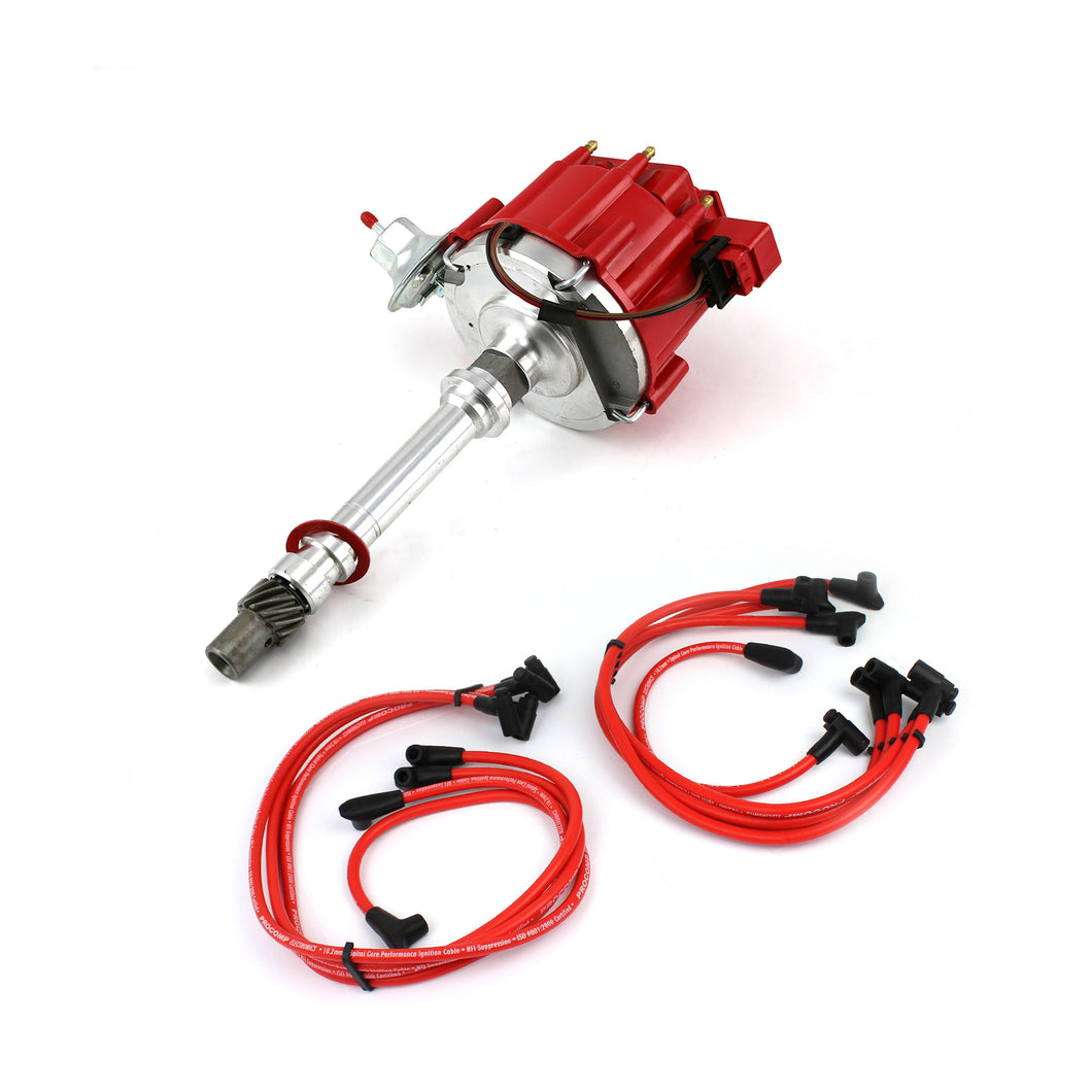 Chevy SBC 350 BBC 454 65K Coil HEI Distributor w/10.5 MM Spark Plug Wires