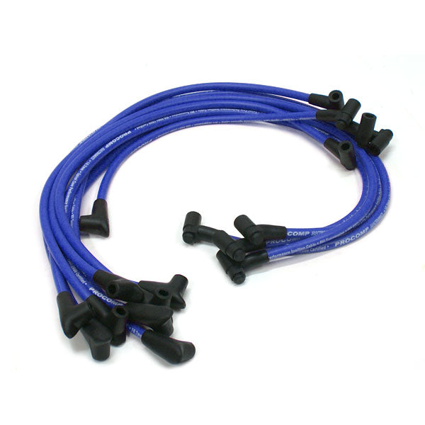 Universal 90 Deg to 90 Deg Under Covers Male Blue Spark Plug Wires Suits Chevy