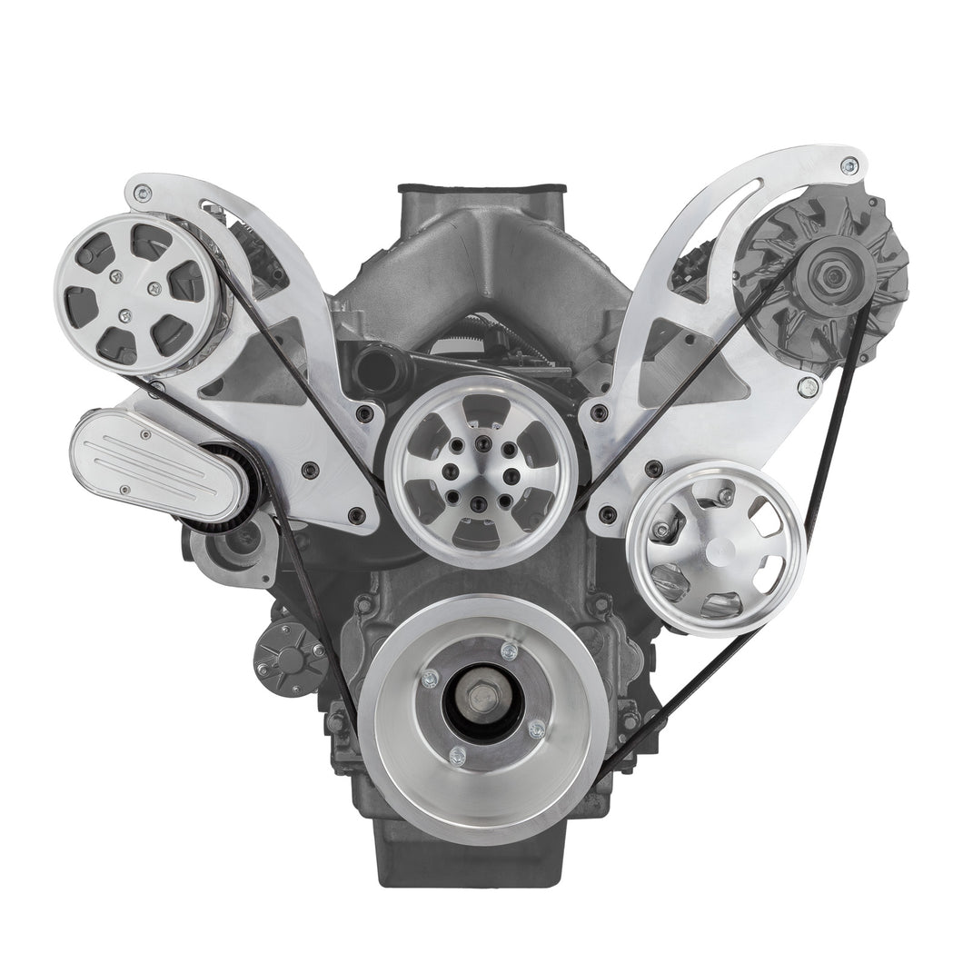 Chevy GM LS1 LS2 LS3 LS6 Aluminum Complete Serpentine Engine Pulley Kit