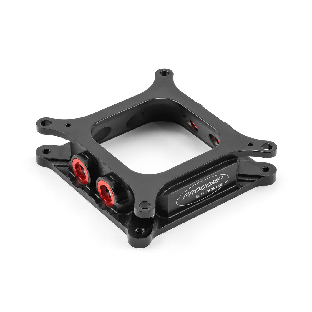 Aluminum 4150 to 4500 CNC Machined Carburetor Spacer w/ Bust Pannels