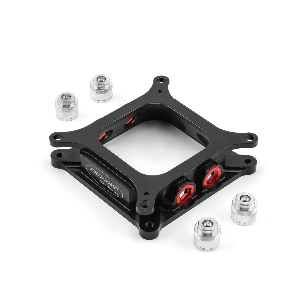 Aluminum 4150 to 4500 CNC Machined Carburetor Spacer w/ Burst Panel Check Valves