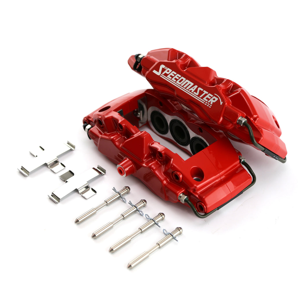 6 Piston Billet Caliper Front Pair - Red Powdercoated